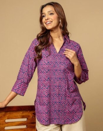Blue Cotton Tunic for Everyday Comfort and Style