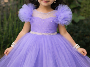 Premium Lavender Fancy Frock Stitching Service ( Image Only for Reference)