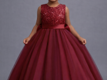 Trendy Maroon Fancy Frock | Custom Stitching Only by SMA Designer Dreams