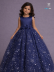 Navy Blue Fancy Frock | Custom Stitching by SMA Designer Dreams ✨