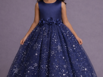 Navy Blue Fancy Frock | Custom Stitching by SMA Designer Dreams ✨