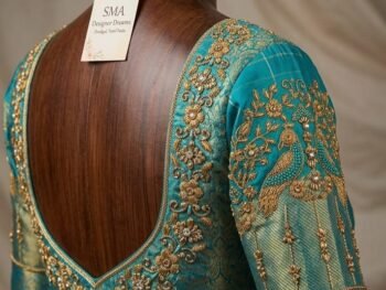Traditional Peacock Aari Work Designer Blouse – SMA Signature