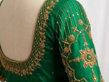 Royal Emerald Green Designer Aari Blouse